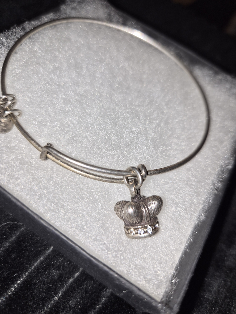 Alex and Ani Silver Crown Charm Bangle - Silver Tone